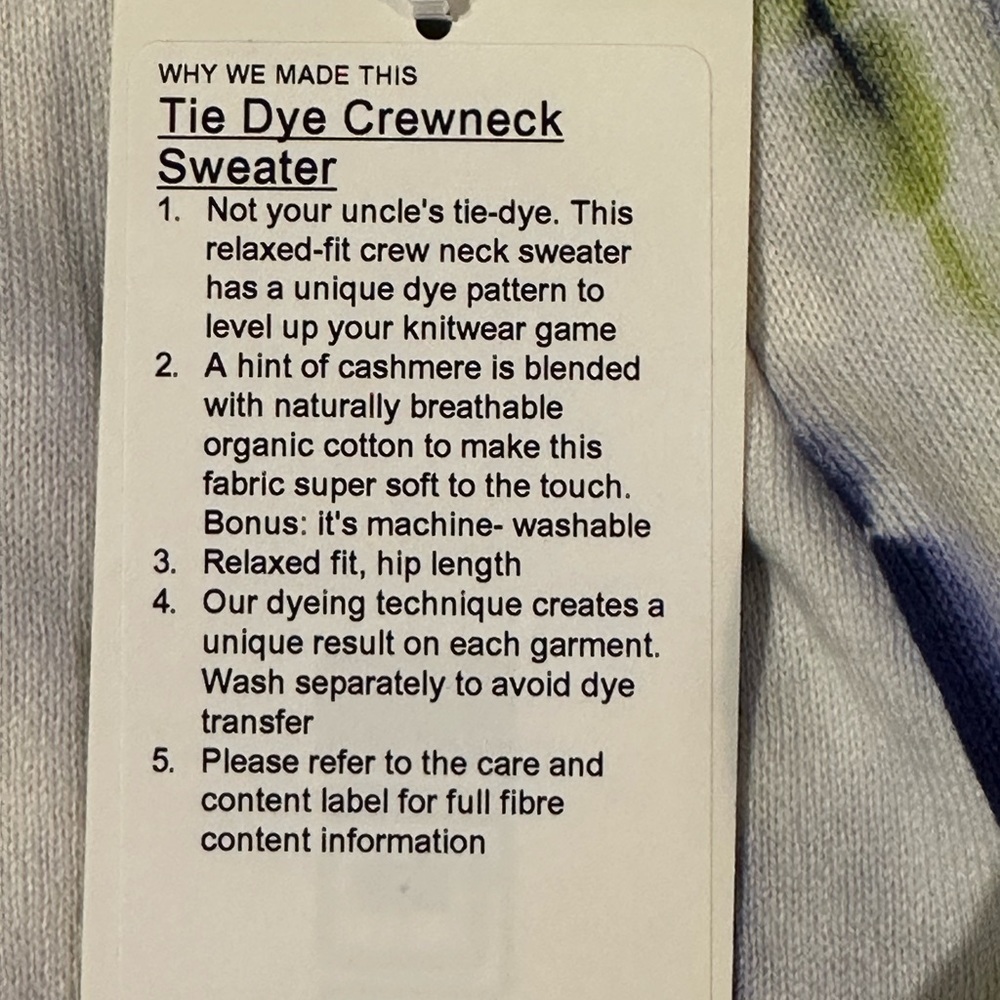 Lululemon Tie Dye Crewneck Sweater - Picture 5 of 7